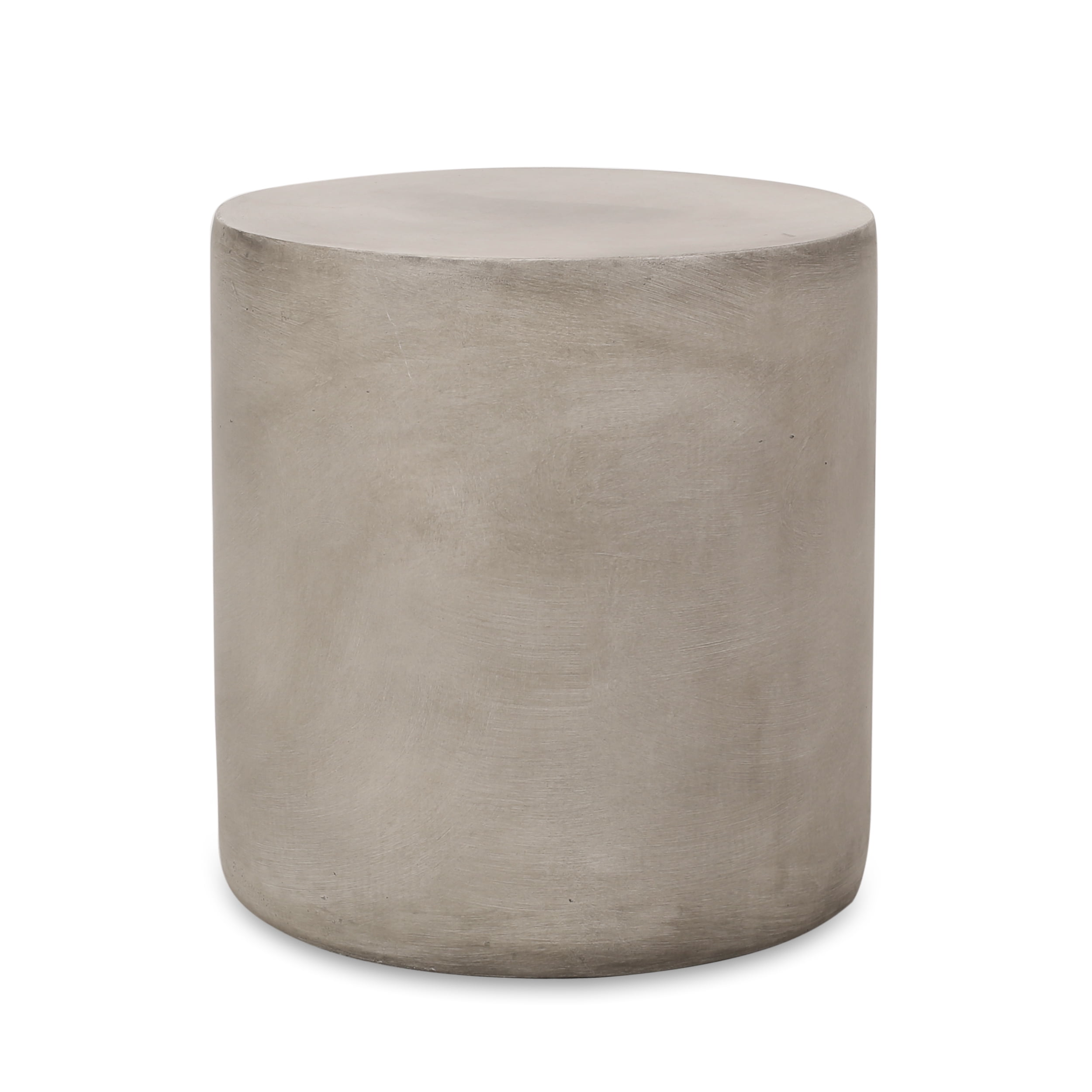 Outdoor Lightweight Concrete End Side Table for Patio Balcony Garden, Light Gray