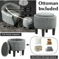 thumbnail image 6 of Costway Modern Accent Chair with Ottoman Armchair Barrel Sofa Chair with Footrest Grey, 6 of 10