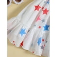 thumbnail image 6 of Licupiee Little Girl Summer Princess Dress Stars Print Dress Smocked Sleeveless Tulle Tutu Dress Kid Independence Day Dress, 6 of 7