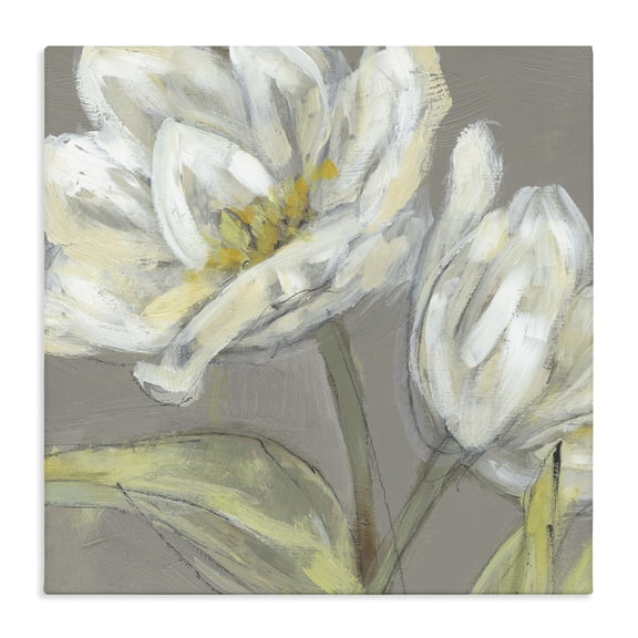 Stupell Industries Contemporary Flower Petals Green Grey Canvas Art, 24 x 24, by Jennifer Goldberger