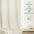 thumbnail image 4 of 100% Blackout Curtains 2 Panels Set, 52" Back Tab/Rod Pocket with Machine Washable Linen Textured Blackout Drape for Bedroom, Curtains,Cream, 4 of 6