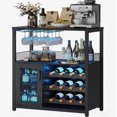 thumbnail image 2 of Acekid Wine Bar Cabinet With LED Lights,Industrial Home Coffee Bar With Adjustable Wine Rack & Glass Holder, Modern Liquor Cabinet, 2 of 8