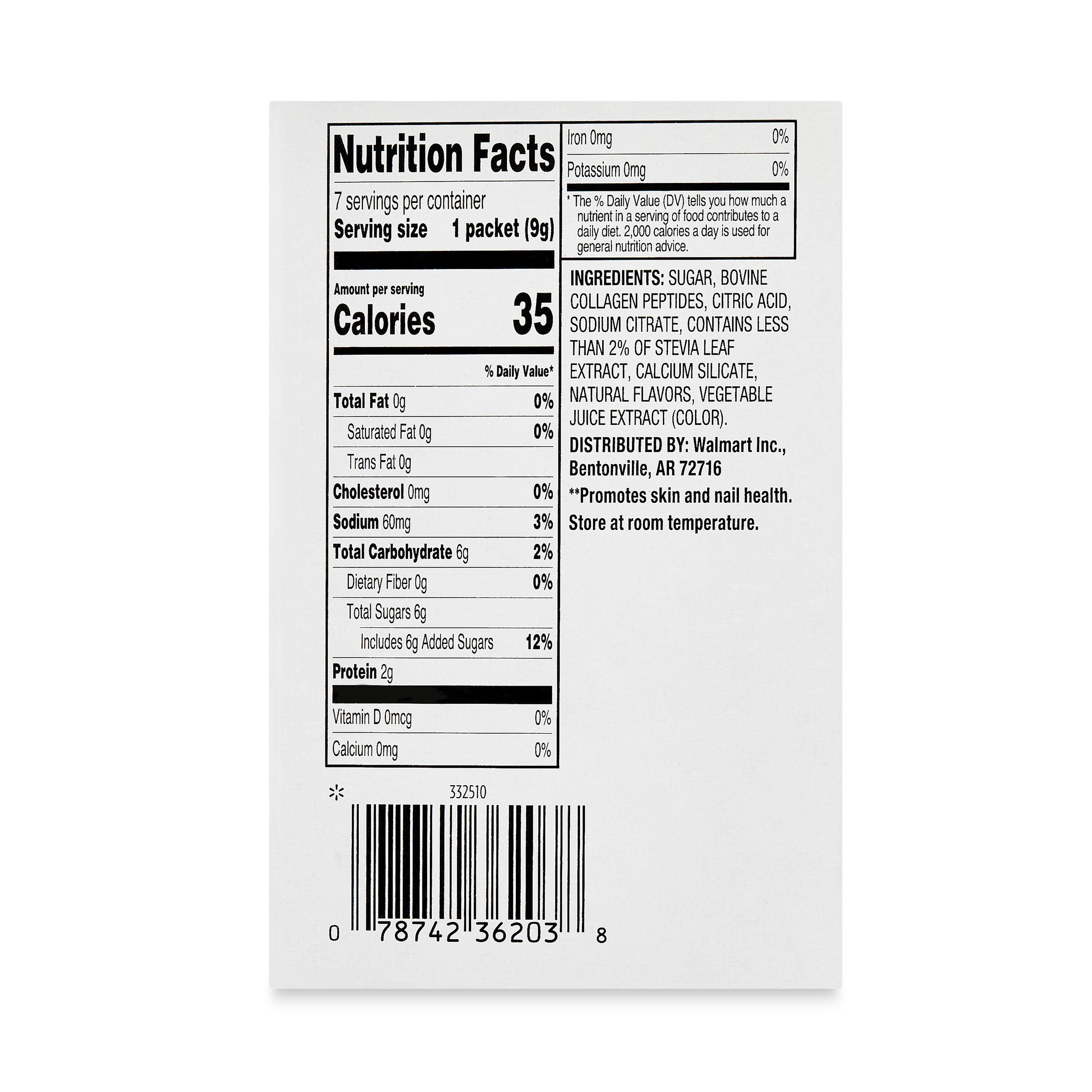 Great Value Collagen Drink Mix, Strawberry Lemonade, 2.2 oz