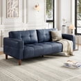 thumbnail image 7 of IDEALHOUSE Blue Sofa Bed, Modern Faux Leather Oversized 3-Seater Couch, Living Room Furniture, 7 of 7