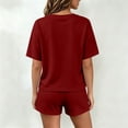 thumbnail image 5 of FAHUOMU Womens Pajamas Set 2 Piece Short Sleeve Crewneck Tops With Elastic Waist Shorts Sleepwear Soft Breathable Loungewear, 5 of 10