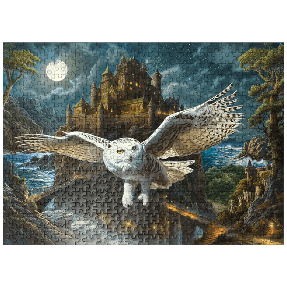 MyPuzzle - Magic Owl And Castle - Premium 500 Piece Jigsaw Puzzle for Adults