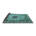 thumbnail image 2 of Ahgly Company Indoor Square Medallion Light Blue Traditional Area Rugs, 5' Square, 2 of 4
