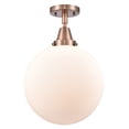 thumbnail image 3 of Innovations Lighting  Caden Beacon - 1 Light 12" Flush Mount Antique Copper/Matte White, 3 of 4