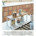 thumbnail image 2 of Yamazaki Home Single-Tier Riser, White, Steel + Wood, Supports 4.4 pounds, No Assembly, 2 of 7
