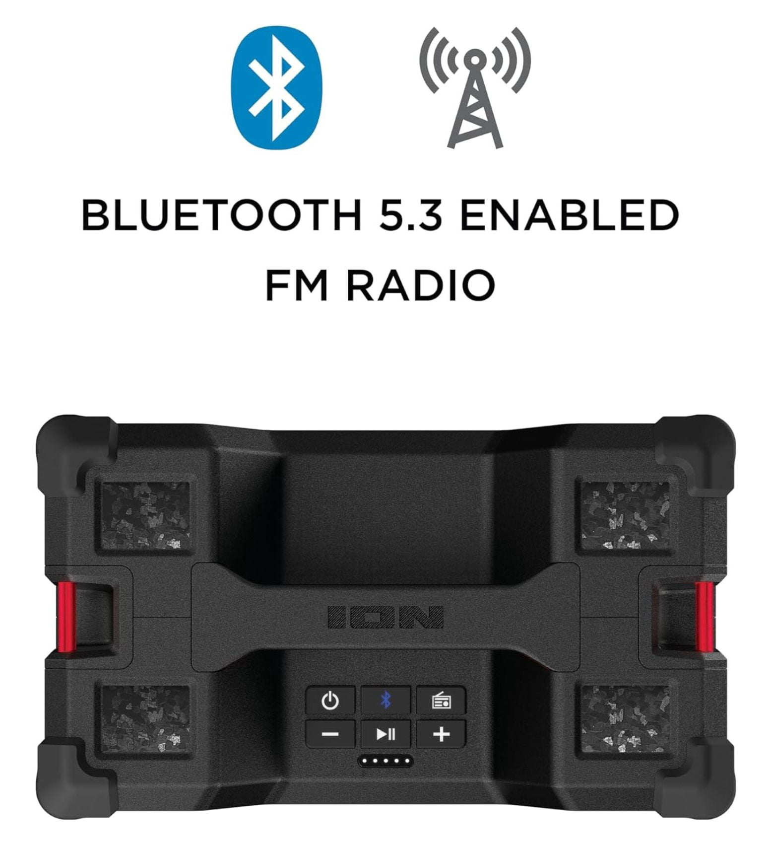 Audio Tailgater Tough - Rugged Portable All-Weather Wireless Bluetooth Speaker, IPX5 Water-Resistant, Outdoor Weather-Resistant Speaker, 65W