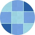 thumbnail image 1 of Ahgly Company Indoor Round Patterned Neon Blue Area Rugs, 3' Round, 1 of 1