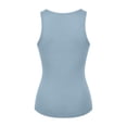 thumbnail image 4 of Rggeeun Women Tank Tops Solid Color U Neck Elastic Waist Vest Loose Fit Long Lightweight for Summer Everyday Use Simple Sleeveless,Blue,Xs, 4 of 4