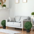 thumbnail image 3 of HOMCOM 20.5" Artificial Boxwood Topiary Trees, Set of 2 Potted Indoor Fake Plants for Home Office & Living Room Decor, 3 of 9