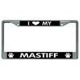thumbnail image 1 of I Love My Mastiff Chrome License Plate Frame, 1 of 2
