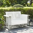 thumbnail image 2 of Afuera Living Metal Gliding Patio Loveseat w/ Rocking Mechanism in White, 2 of 7