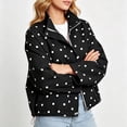 thumbnail image 6 of Aloohaidyvio Women's Polka Dot Jackets Fall Trendy Lightweight Stand Collar Coat Zip Up Outerwear with Pockets, 6 of 7