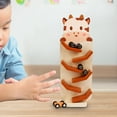 thumbnail image 6 of Kokiya Wooden Car Ramp Toy Zig Car Slide for Kindergarten 1 Year Old Boys Girls Calf pattern, 6 of 9