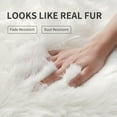 thumbnail image 2 of GoXteam Soft Fluffy Faux Fur Rugs for Bedroom Bedside Rug 2x3 Feet, Washable, Furry Sheepskin Area Rug for Living Room Girls Room, Luxury Shag Carpet Home Decor, White, 2 of 7
