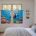 thumbnail image 3 of Funny Diving Panda Kitchen Curtains 54 Inch Length, Ocean Sea Coastal Coral Fish Marine Life Tiers Curtains for Bathroom Bedroom Cafe, Light Filtering Small Window Treatment Drapes 2 Panels 42"Wx54"L, 3 of 8