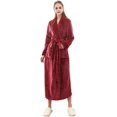 thumbnail image 1 of Womens Mens Fleece Robe Soft Plush Bathrobe Long Warm, 1 of 5
