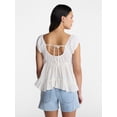 thumbnail image 3 of No Boundaries Boho Woven Babydoll Top, Women's XXS-XXL, 3 of 5