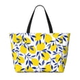thumbnail image 2 of Pofeuu Tropical Lemon Print Beach Bag,Waterproof Sandproof Beach Tote Bag, Large Capacity Foldable Beach Bags for Women, 2 of 7