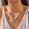 thumbnail image 4 of NICKSUN Boho Summer Beach Starfish Shell Chip Beaded Necklaces, Color Dopamine Irregular Crushed Stone Seashell Stackable Chokers, Ocean Resort Layered Statement Jewelry, 4 of 7