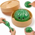 thumbnail image 3 of HZYZ 4" Squishy Dumpling Toys Giant, Galaxy Glitter Mystery Squishy Bun, Dumpling Stress Squeeze Balls with Steamer Box, Stress Relief Sensory Dumpling Squishy Toys for Everyone Anxiety Relief, Green, 3 of 9