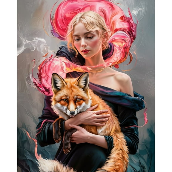 5D Diamond Painting Kits for Adults kids Beginners Paint By Diamond Set Round Full Drill Craft Diamond Art Painting Art Craft Painting Kit-Scarlet Fox