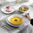 thumbnail image 7 of MALACASA, Series ELISA, 24-Piece Porcelain Dinnerware Set, White Dishes With Black Line, Service for 6, 7 of 7