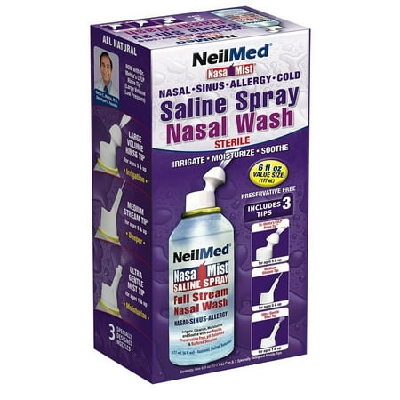 Neil Med Nasa Mist  All In One Multi Purpose Saline Spray, 6