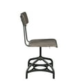 thumbnail image 2 of Metal Adjustable Side Chairs with Wooden Swivelling Seats and Open Backrest, Gray, Set of Two, 2 of 5
