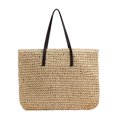 thumbnail image 1 of Bolso de playa de paja Bolsos de hombro tejidos de ratán de gran capacidad Bolsos Beige, 1 of 6