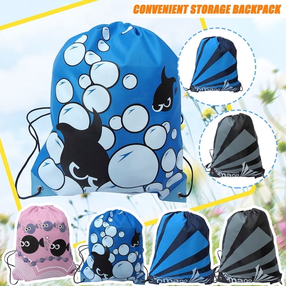 Travel Bag Double Shoulder Drawstring Sack Portable Storage Bag Bundle Pocket For Gym Beach And Daily Essentials