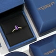 thumbnail image 5 of Gem Stone King 14K Two Tone Gold Purple Amethyst and Lab Grown Diamond Engagement Ring for Women | 1.25 Cttw | Pear Shape 9X6MM | Gemstone February Birthstone | Size 6, 5 of 6