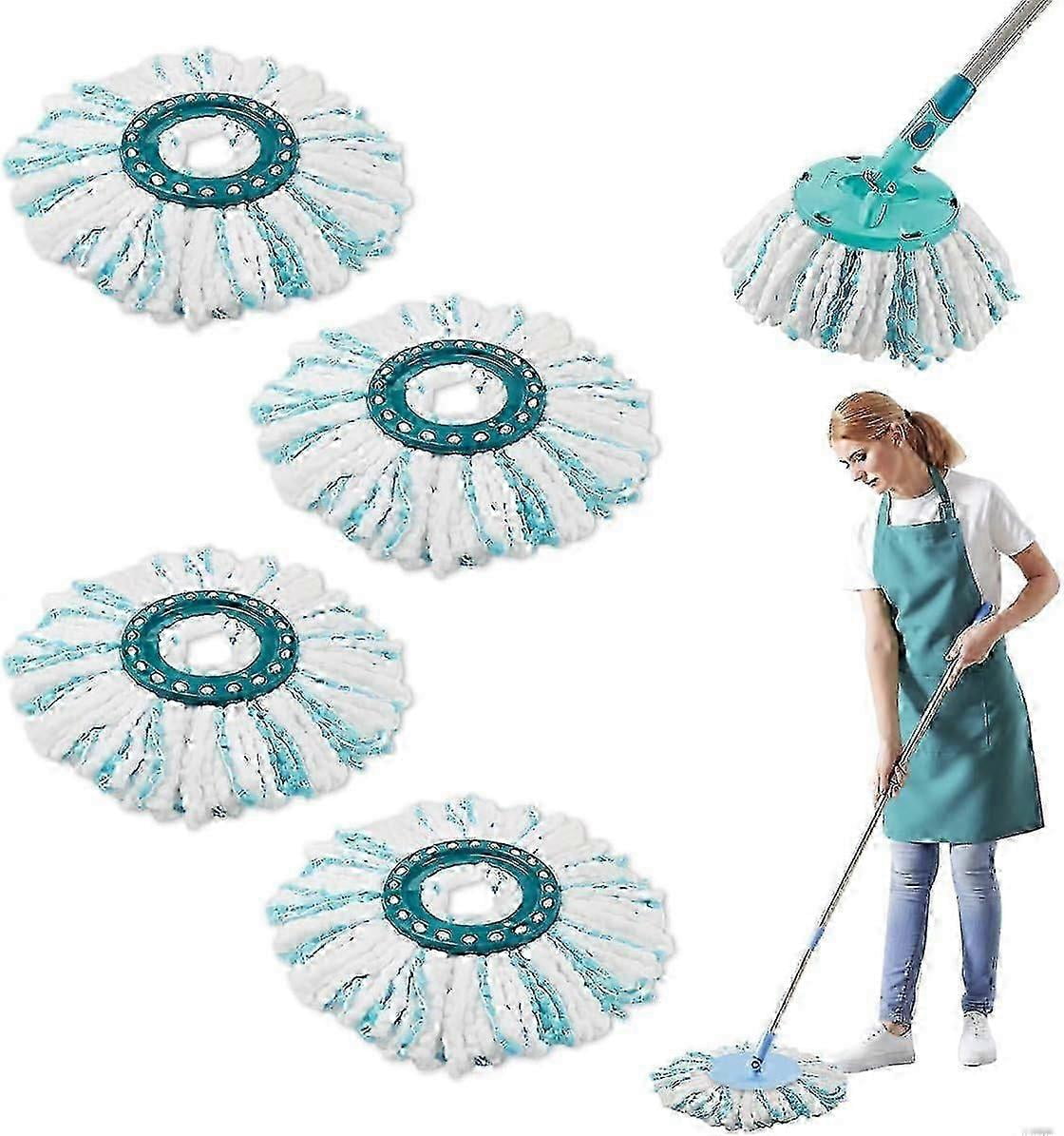Set Of 4 Replacement Heads For Leifheit Clean Twist Disc Mop Micro Set ...