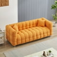thumbnail image 5 of Aukfa 80" Modern Comfy Sofa, Deep Tufted Couch for Living Room, 2 Pillows, Teddy Fleece Orange, 5 of 8