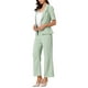 thumbnail image 4 of Conjunto de traje de oficina para mujeres INSPIRE CHIC, blazer de manga corta con un botón y pantalones de traje XL en verde guisante, 4 of 6