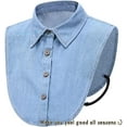 thumbnail image 2 of LoudSung False Collar Detachable Half Shirt Blouse Fake Collar Denim Design Elegant for Women Girls, 2 of 4