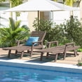 thumbnail image 5 of NALONE Chaise Lounge Set of 2 Outdoor with 5-Position Adjustable Backrest, HDPE Lounge Chair for Outside Supports Up to 400 LBS, Pool Lounge Chairs for Patio Poolside Deck Beach Backyard(Grey Brown), 5 of 8