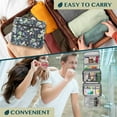 thumbnail image 5 of PAVILIA Hanging Toiletry Bag Women Men, Foldable Cosmetic Organizer Travel Bag, Water Resistant Makeup Bag Toiletries, Large Travel Essentials Kit (Grey Floral), 5 of 7
