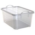 thumbnail image 2 of HeSLehs 55 Quart Stackable Home Storage Box Lidded Containers, 6 Pack, Clear, 2 of 5