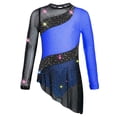 thumbnail image 2 of vastwit Kids Girls Lyrical Ballet Dance Dress Gymnastics Leotard Irregular Color Block Latin Jazz Dancewear Blue 12, 2 of 6