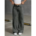 thumbnail image 2 of ZANKLEY Women Bowknot Embroidery Y2k Jeans Straight Leg Boyfriend Denim Pants, 2 of 7
