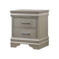 thumbnail image 5 of 5pc Silver Finish Panel Bedroom Set Upholstered Button Tufted Headboard Queen Bed Dresser Mirror Nightstand, 5 of 7