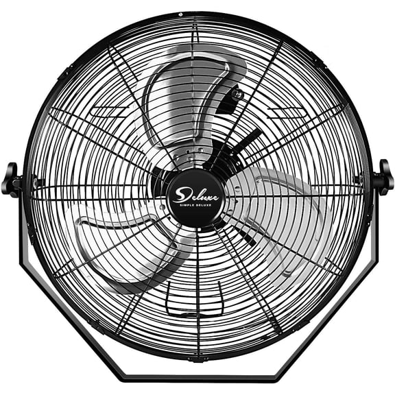 18 Inch Industrial Wall Mount Fan, 3 Speed Commercial Ventilation Metal Fan for Warehouse, Greenhouse, Workshop, Patio, Factory and Basement - High Velocity