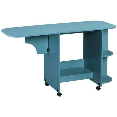 UPC: 0037732086651 | Expandable Rolling Sewing Table/Craft Station – Turquoise