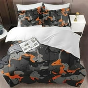 Comforter Set Twin Size  Camouflage Green Snake Camo Bedding Set for Kids and Adults Bedroom Decor  Geometric Animal Military Comforter Set and Pillow Case