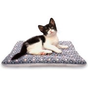 FJWYSANGU Fluffy Pet Cat Blanket Soft Coral Velvet Pet Puppy Cushion Mat Warm Cover Soft Pad Mat M Dark Blue