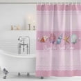 thumbnail image 3 of Pink Summer Coastal Shower Curtain, Waterproof Shower Curtains for Bathroom, Modern Ocean Waves Starfish Shell Washable Fabric Bathtub Curtain Set Bath Decor with 12 Hooks Long 72"x84", 3 of 8